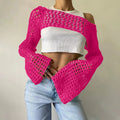 Women's Fall Casual Sexy Wool Flared Sleeve Cropped Flared Sweater 2026 - Green