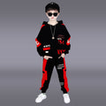 Boys' Letter Print Spliced Sleeve Set