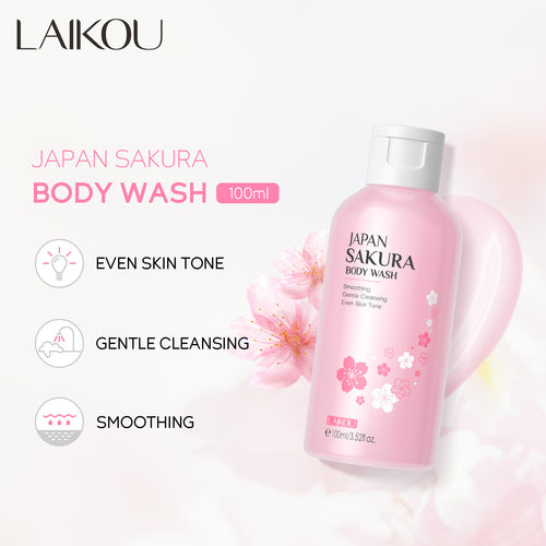 LAIKOU莱蔻樱花沐浴露100ml 滋润护肤保湿嫩肤清新 跨境厂家货源
