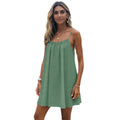 Solid Color Backless Slip Dress - European Style Casual Summer Maxi Dress