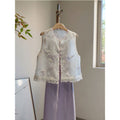 Summer New Chinese Lightweight Vest + Tank Top 2-Piece Set