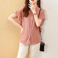 Summer Slimming Versatile Chiffon Flutter Sleeve Lightweight Loose Shirt
