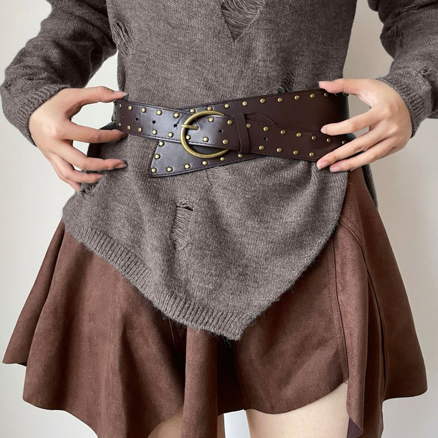 Punk Studded Leather Belt - view 3