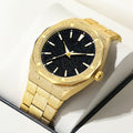 Cross-Border Hit Watch Men Fashionable Formal Luxury Starry Glow Waterproof Steel Band Quartz Watch Factory Direct