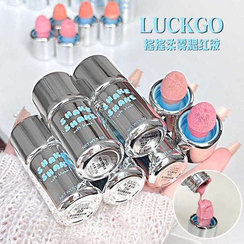 LUCKGO摇摇柔雾腮红液韩系元气轻薄服帖低饱和不厚重学生平价彩妆