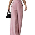Casual High Waist Striped Drapey Wide Leg Pants + Pants