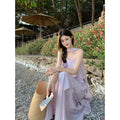 Gentle Vacation Style Camisole Flowing A-Line Fitted Dress