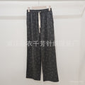 Casual Fashion Printed Straight Leg Wide Leg Pants + Pants