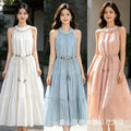 Women's Summer French Bohemian Dress + Camisole + Long Skirt 2-Piece Set 2026 - White