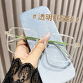 Big Frame Prescription Glasses Frame Fashionable Square Bare Face Anti-Blue Plano Women Finish Item With Rx Frame Prescription Sunglasses