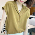 Summer Fashion Slimming Short Sleeve Lapel Collar Cardigan + Shirt