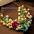 New Heavy-Duty Vintage Breeze Necklace Full Diamond Beauty Fish Ocean Motif Necklace Fashionable Elegant Collarbone Necklace Accessory