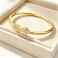 Overseas New Four Leaf Clover Cubic Zirconia Bangle Simple Elegant Daily Versatile Bracelet Niche Design Premium Hand Jewelry