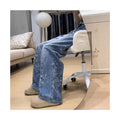 Retro Jacquard Embroidered High Waist Loose Wide Leg Pants + Pants
