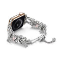 For Appleiwatch Apple Watch Band Tweed Style Pearl Stainless Metal DIY Beaded Bracelet Band