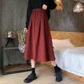Fall-Winter Korean Retro High Waist Swing Long Skirt