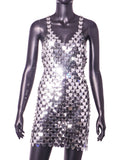 2026 Hot-Selling Metal Sequin Patchwork Bodycon Heart Print Dress, Stage Wear HD21187
