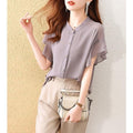 Summer Slimming Versatile Chiffon Flutter Sleeve Lightweight Loose Shirt