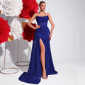 Women's Strapless Sequin Slim Fit Slimming Premium Evening Gown Banquet Party