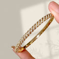Light Luxury Premium Burst Sparkle Twist Pattern Full Diamond Bracelet Two-Tone Retro Stylish Niche Design Elegant Versatile Hand Jewelry