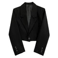 Women's Fall Casual Unique Petite Cropped Blazer 2026 - Black