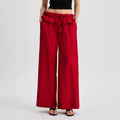 Summer Casual Fashion Tie-Front Lace Trim Loose Wide Leg Pants