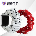 Overseas In Stock Polka Dot Large Scrunchie Watch Band Printed Women Fits apple iwatch Band Apple Hair Tie