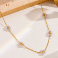 Amazon Bestseller Western Fashionable Jewelry Simple Design Flower Choker Earrings Elegant Necklace Set