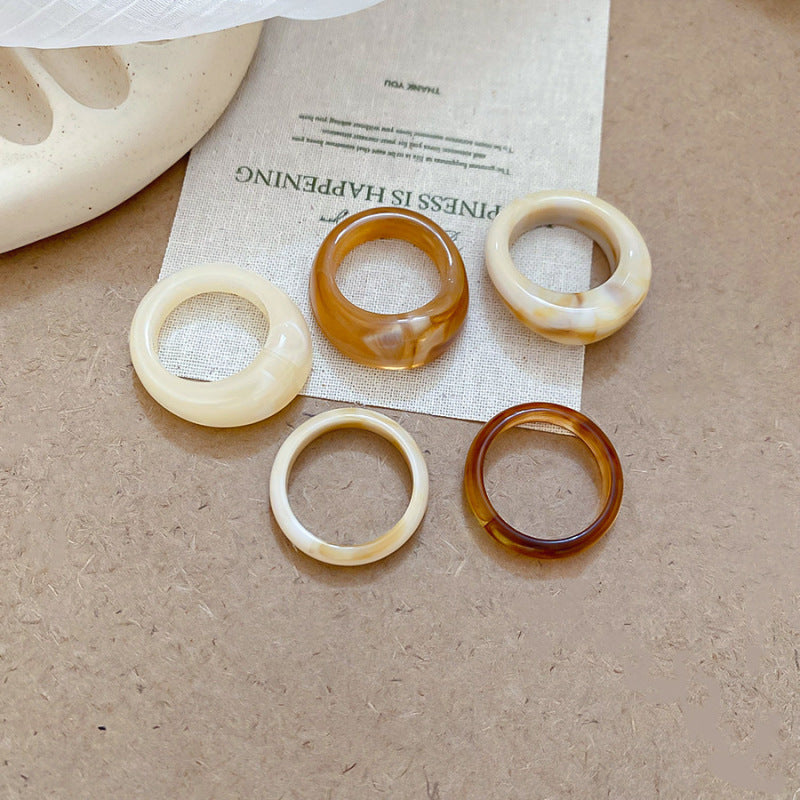Vintage Resin Geometric Statement Ring - view 11