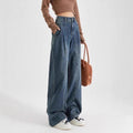Fall Retro High Waist Loose Straight Leg Wide Leg Pants + Pants