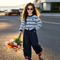 Girls' Striped Knit Cardigan & Jeans Set