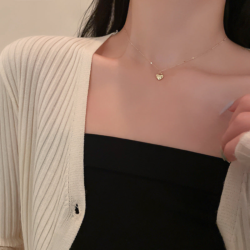 French Vintage Zircon Heart Necklace - view 10