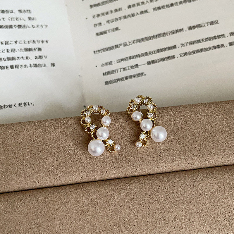French Zircon Bow and Pearl Clip-On Earrings – No Piercing Required - view 4