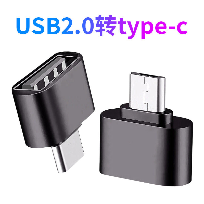 Mobile phone U disk OTG adapter USB2.0 to typeC microV8 adapter otg Android factory direct sale