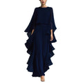 Chiffon Flared Sleeve Straight Leg Flared Pants + Top