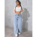 Casual Plus Size High Waist Loose Straight Leg Pants