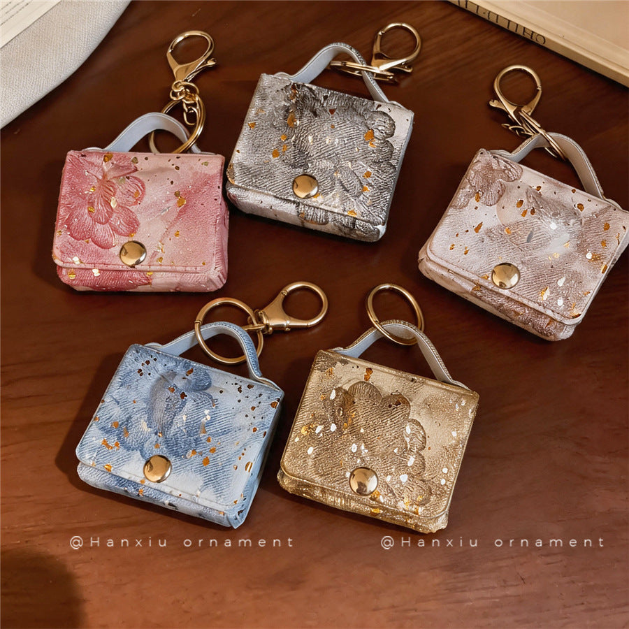 Leather Heart Bag Charm and Keychain - view 2