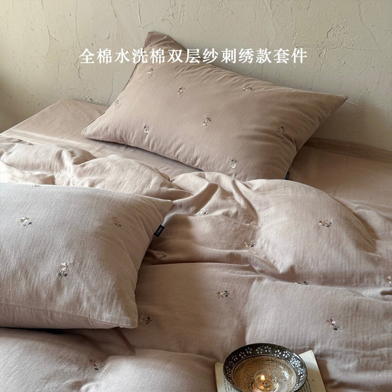 Spring Field Washed Double-Gauze Cotton 4-Piece Bedding Set - view 3