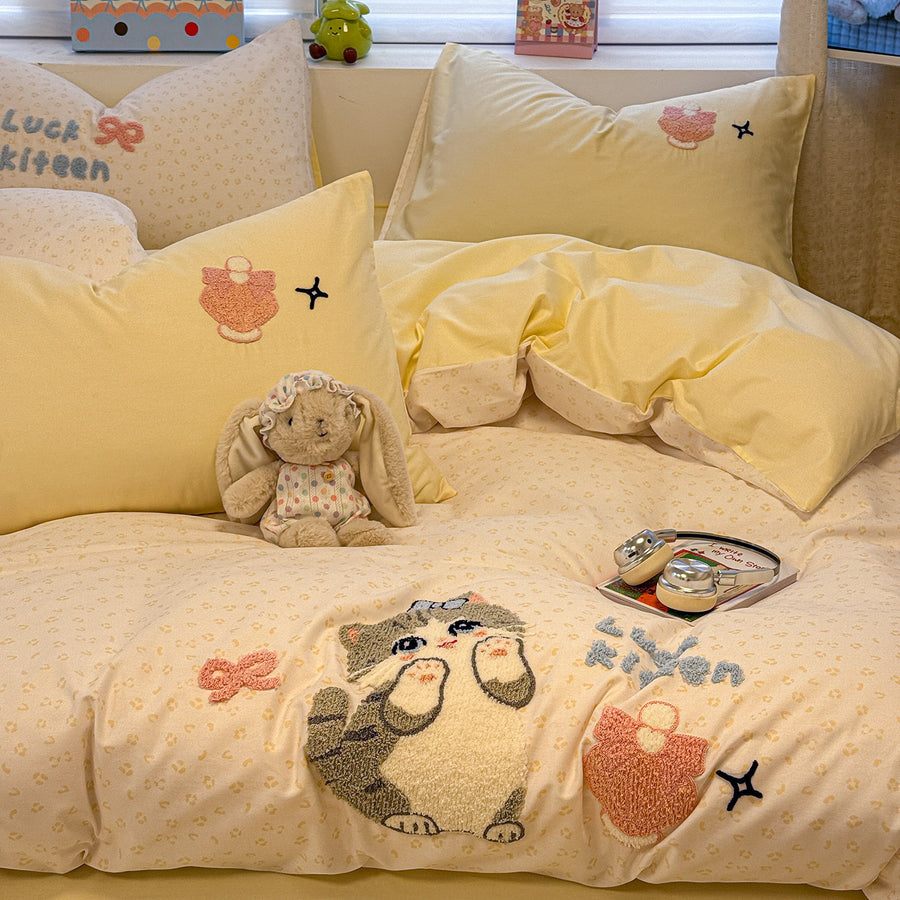 Flying Dreamer Embroidered Cotton 4-Piece Bedding Set - view 2