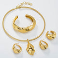 Overseas Middle East Jewelry Bead Collar Necklace Teardrop Shape Pendant Long Wall Grain Necklace Earrings Set Ring Bangle Set Women