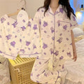 Women's Summer Japanese Short Sleeve Cardigan + Pants 3-Piece Set 2026 - 3-Piece Set Cardigan Apricot