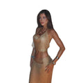 New Wholesale Tube Top Hollow-Out Backless Crop Top + High Waist Skirt Set