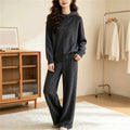 Fall-Winter Relaxed Knit Wool Sweater + Pants + Top 2-Piece Set