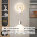 Living room light luxury creative clock wall lamp bedroom bedside background wall lamp technological style decoration charging without wiring