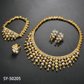 Export Full Diamond Crown Bride Starry Sky Round Crystal Necklace Bracelet Set Earrings Ring Set Middle East Wedding Accessory