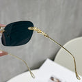 Rimless Square Women Sunglasses UV-Proof Premium Sunshade Glasses Beveled Metal Personality Trendy Sunglasses