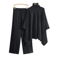 Fall-Winter Fashion Luxury Wide Leg Pants + Coat + Shawl 2-Piece Set