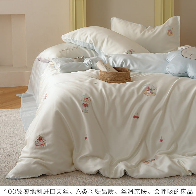 Bubble Berry Pink Tencel Lyocell Cooling 4-Piece Bedding Set - view 3
