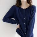Women's Fall Korean Relaxed Plus Size Knit Wool Crew Neck Loose Sweater + Cardigan + - Black