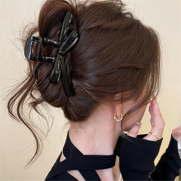 Vintage Brown Bow Hair Claw Clip - view 3